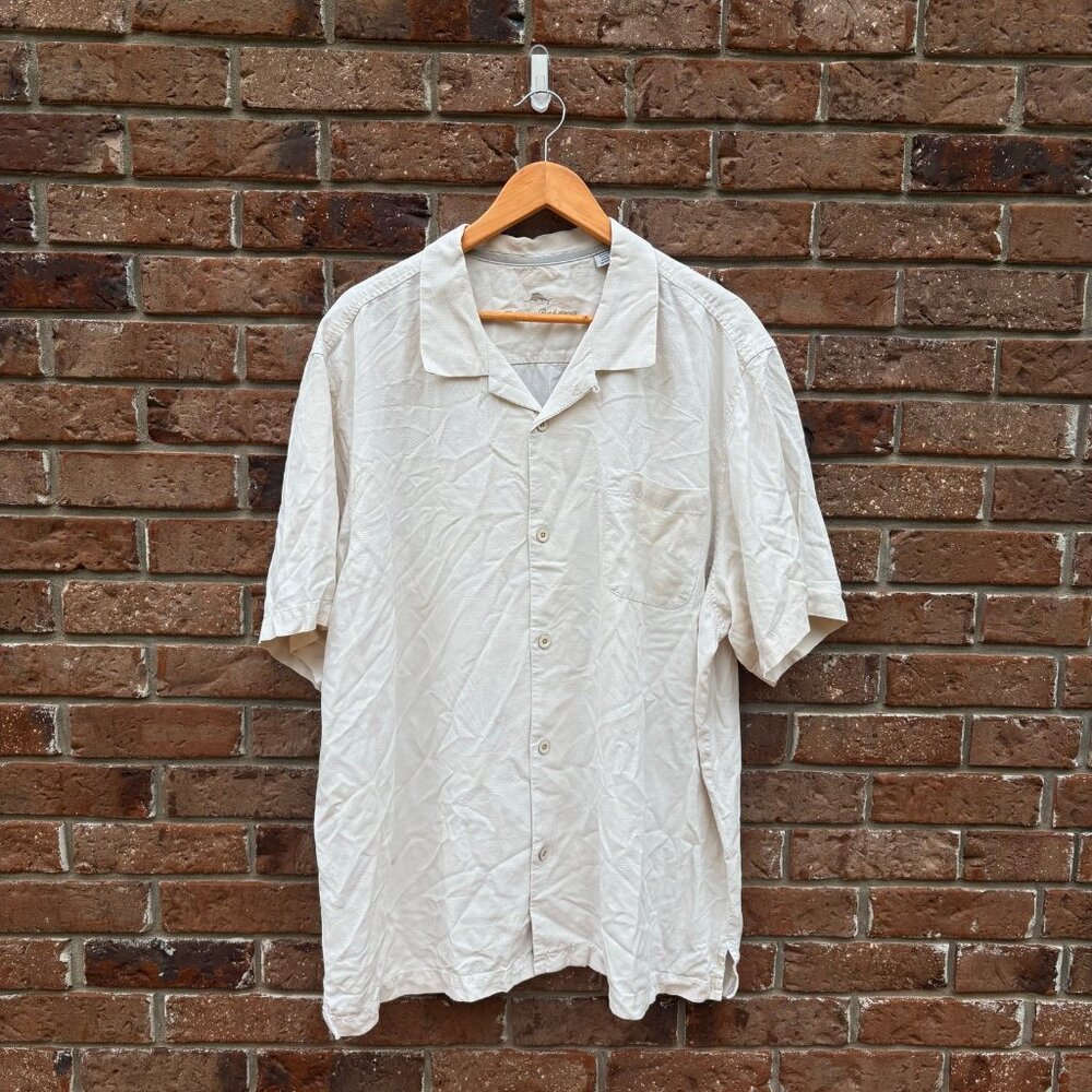 Tommy Bahama Coconut White Silk Button Shirt XXL‎